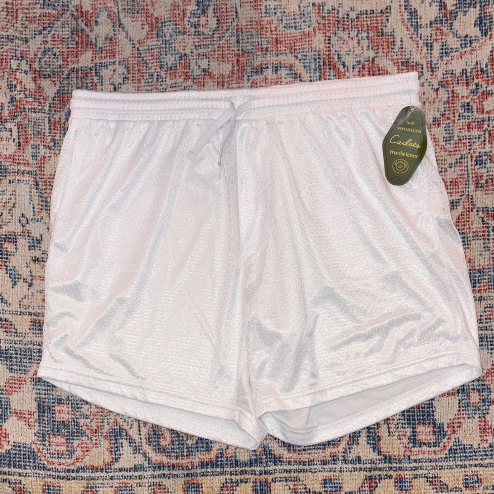 Cadets Men’s Check Out Mesh Shorts in White SZ XL NWT
